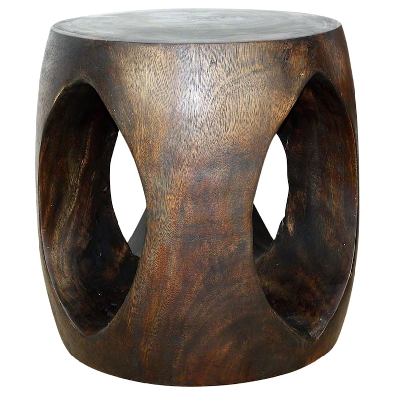 Handmade Wood Oval Windows Sofa Table (Thailand) - 20" x 20" x 20"