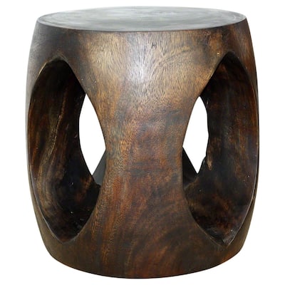Handmade Wood Oval Windows Sofa Table (Thailand) - 20" x 20" x 20"
