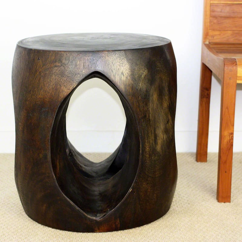Handmade Wood Oval Windows Sofa Table (Thailand) - 20" x 20" x 20"