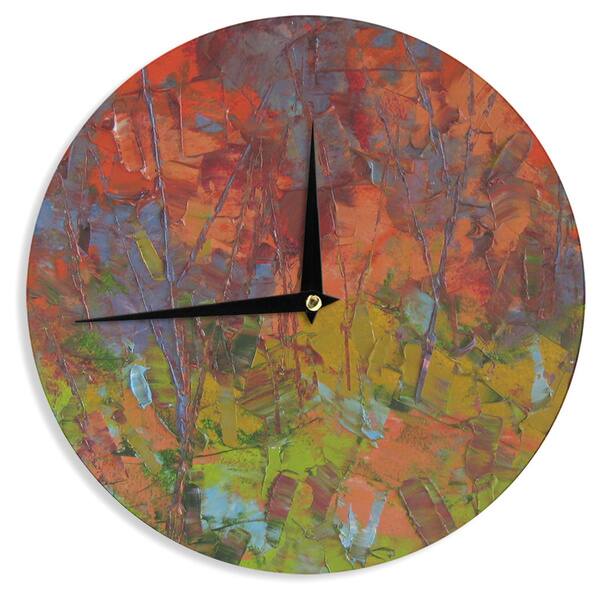 KESS InHouse Jeff Ferst 'Fall Colours' Red Painting Wall Clock ...