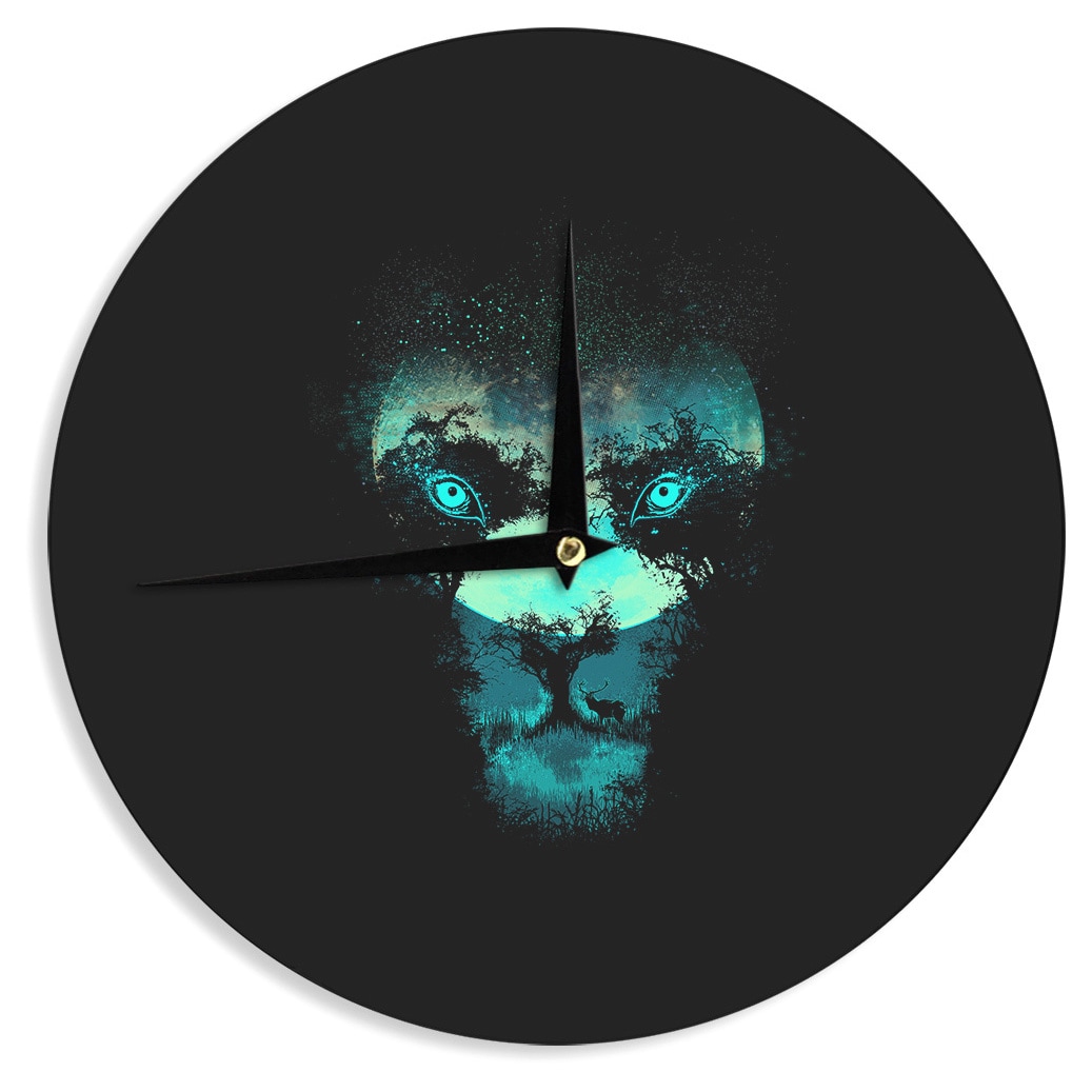 12-Inch Kess InHouse Digital Carbine Silence Hunter Green Animals Wall Clock