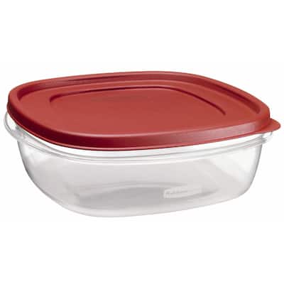 Rubbermaid 1777090 9 Cup Square Chili Red Easy Find Container