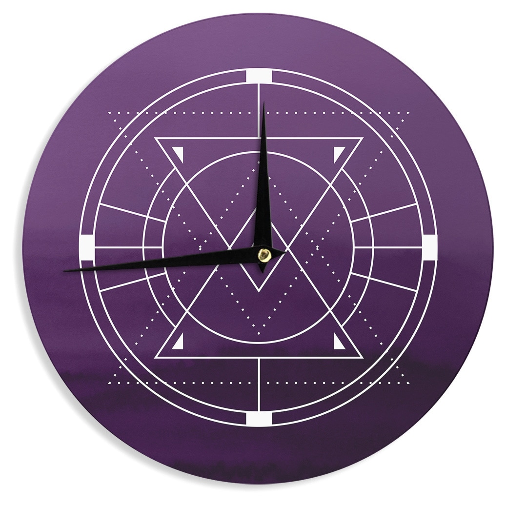 Kess InHouse Matt Eklund Mystic City Purple Digital Wall Clock 12-Inch