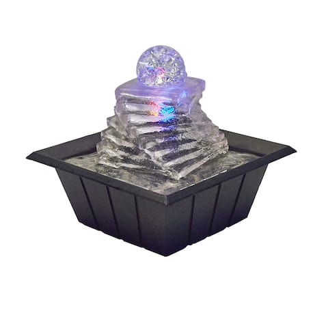 8-inch Spiral Ice Table Fountain with Multi Lights