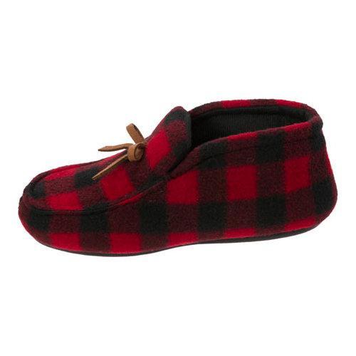 Boys' Dearfoams Plaid Bootie Slipper with Tie Red Plaid - Free Shipping ...