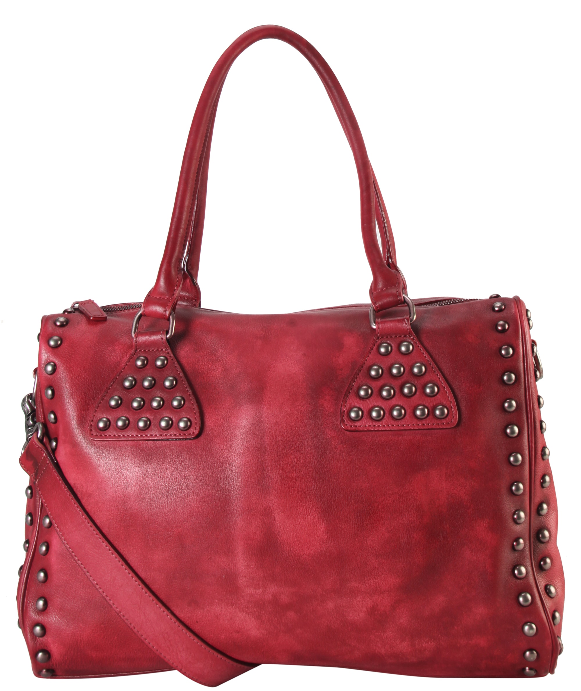 Donna Bella 'Convenience' Leather Shoulder Bag - 13348172 - Overstock ...