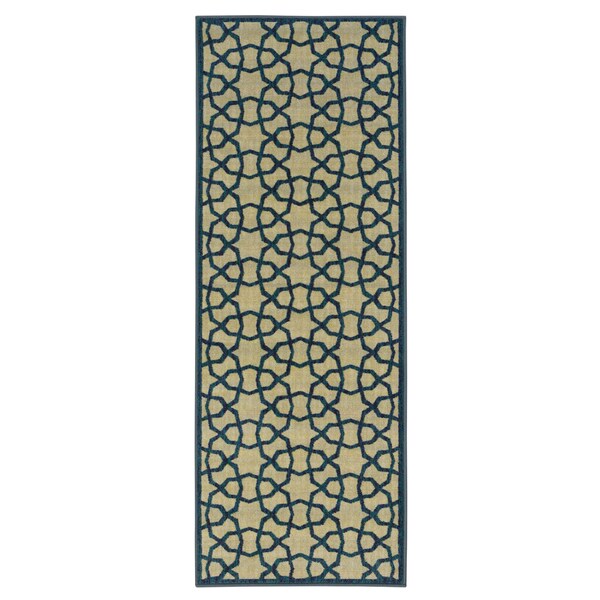 Ottomanson Authentic Collection Contemporary Geometric Trellis Non-Slip Area Rug (2'3 X 6') - 2'3 x 6'