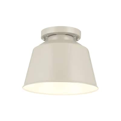 Feiss 1 - Light Outdoor Flushmount, Hi Gloss Grey