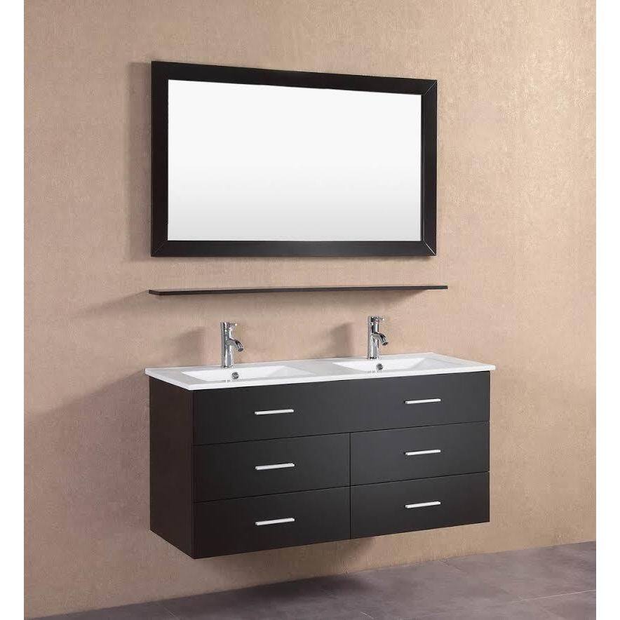 Modern Espresso Wall Floating 48-inch Double Sink Vanity