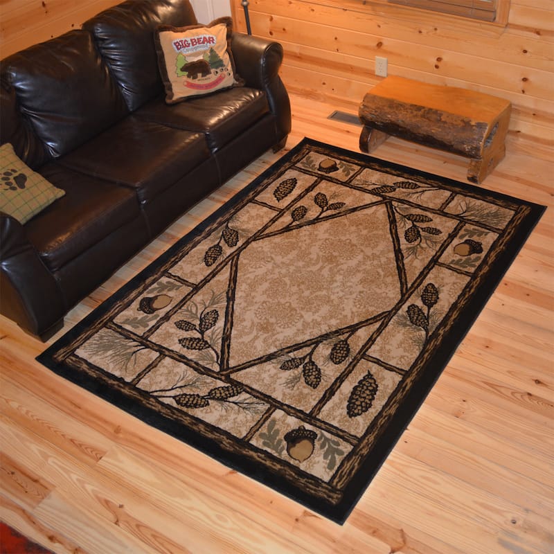 American Destination Brasstown Bald Pine Cone Area Rug