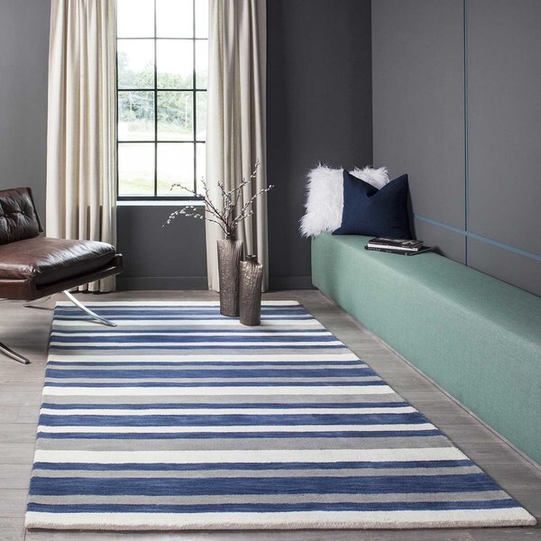 Momeni Metro Navy Hand-Tufted Wool Rug (8' X 11')