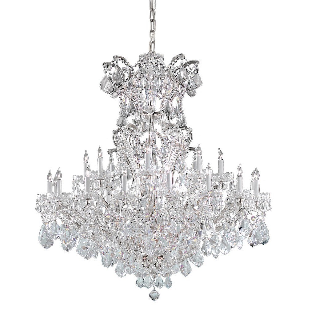 Crystorama Maria Theresa 25-light Chrome/Swarovski Spectra Crystal Chandelier - Chrome - Chandeliers For Bedrooms by Overstock.com