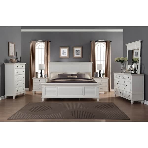 Regitina White 6 Piece Queen Bedroom Furniture Set Overstock 12601995