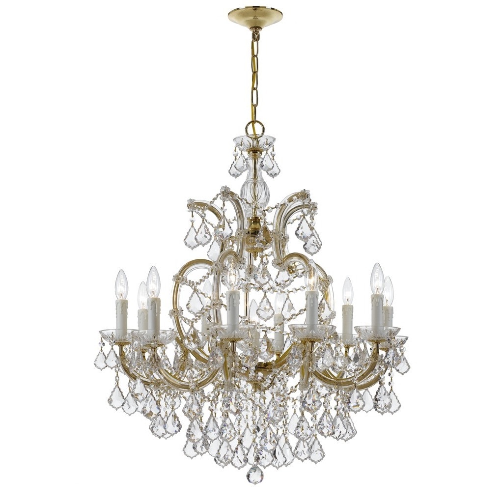 Crystorama Maria Theresa Collection 11-light Gold/Swarovski Spectra Crystal Chandelier - Gold - Chandeliers For Bedrooms by Overstock.com