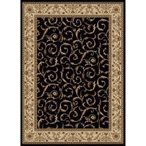 Admire Home Living Amalfi Transitional Scroll Pattern Area Rug
