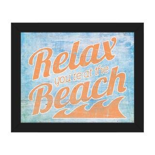Relax at the Beach' Framed Canvas Wall Art - Bed Bath & Beyond - 12603624