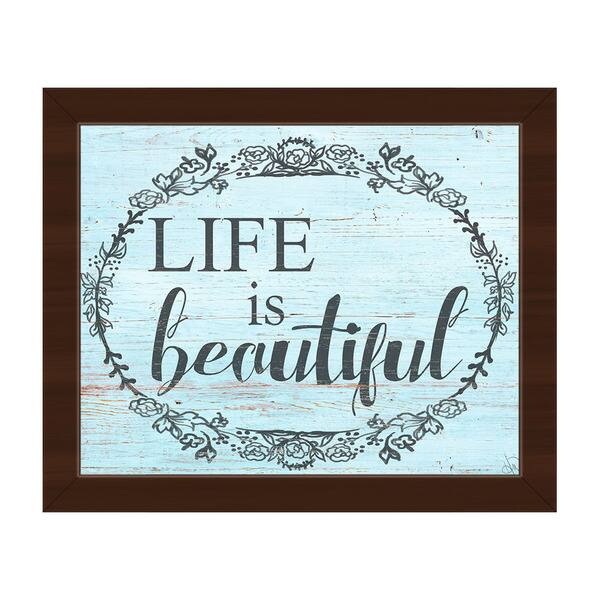 Life is Beautiful' Framed Canvas Wall Art Bed Bath & Beyond 12603631
