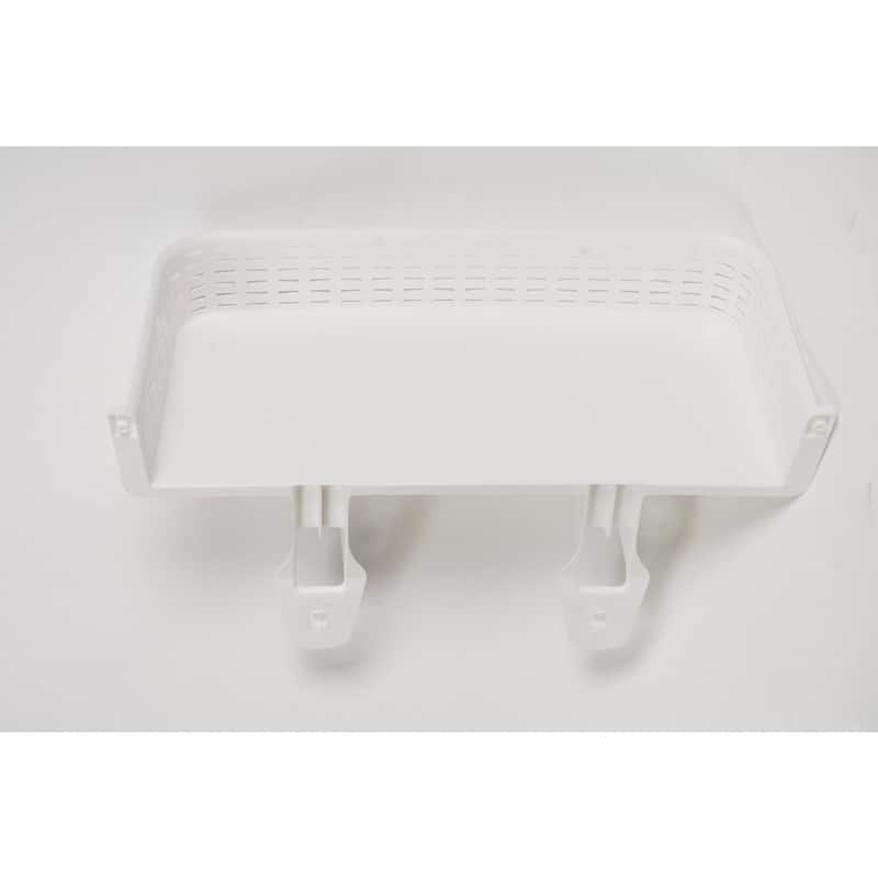 White Rattan Plastic Above-toilet Bathroom Space Saver Shelf
