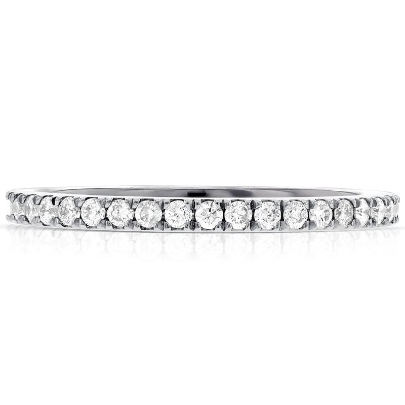 Annello by Kobelli 14k White Gold 1/3ct TDW Diamond Micro-prong Wedding Band