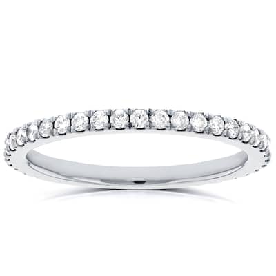 Annello by Kobelli 14k White Gold 1/3ct TDW Diamond Micro-prong Wedding Band