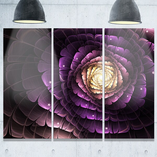 Shop Fractal Flower Light Purple Digital Art - Large Flower Glossy