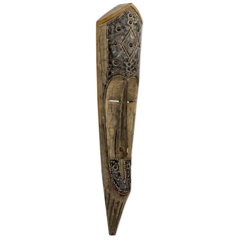 Sese Wood 'Akan King of Success' African Wall Mask