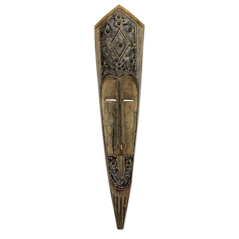 Sese Wood 'Akan King of Success' African Wall Mask
