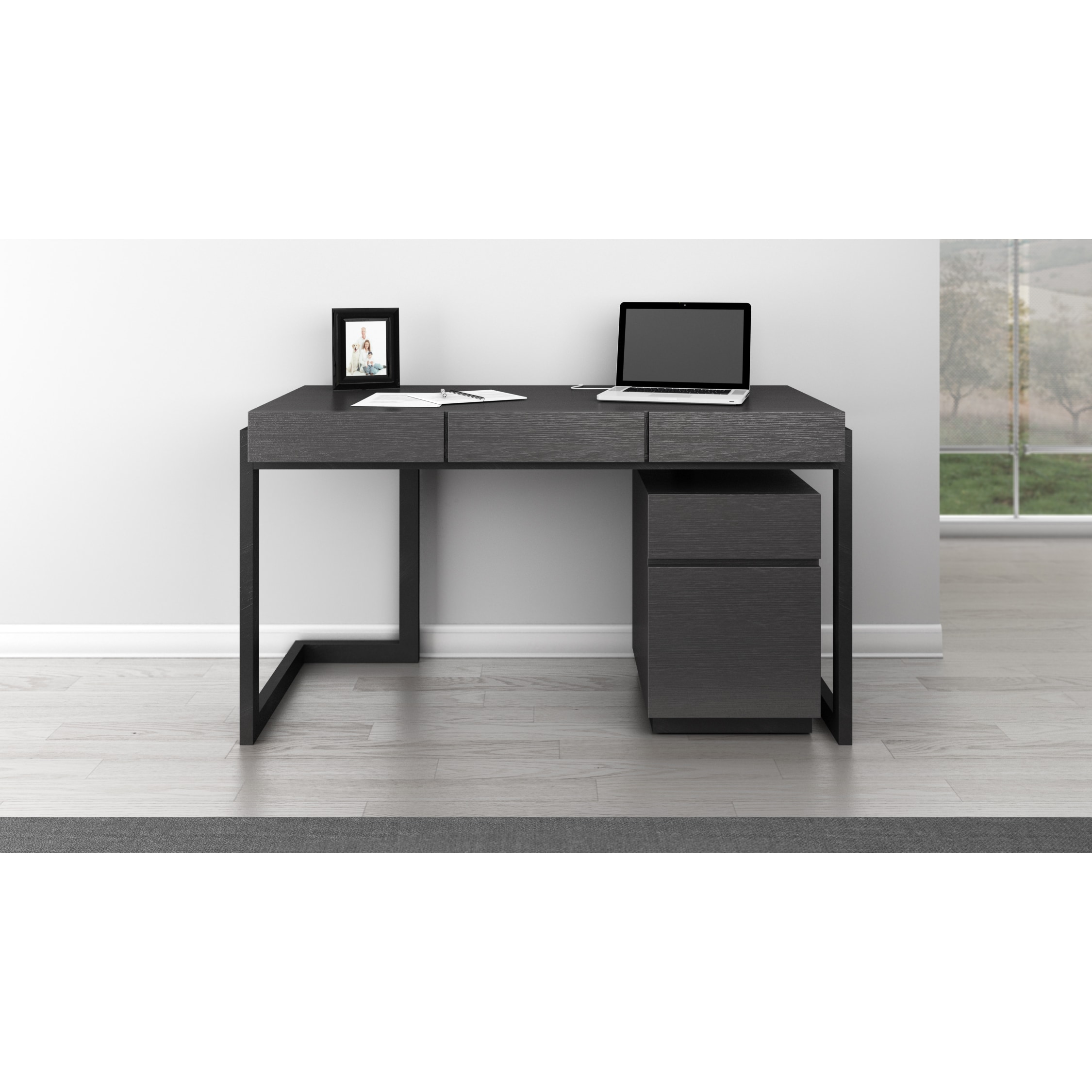 Shop Furnitech Graphite 56 Inch Italian Veneer Writing Desk