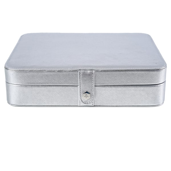Hives and Honey Silver Metallic Jewelry Travel Case