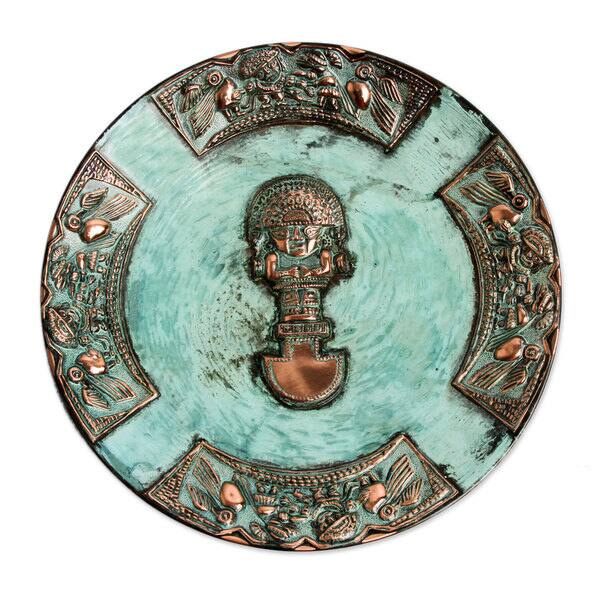 Vichy Copper And Sterling Peruvian Wall Hanging Plate With Mexican Sterling Dish Ebth