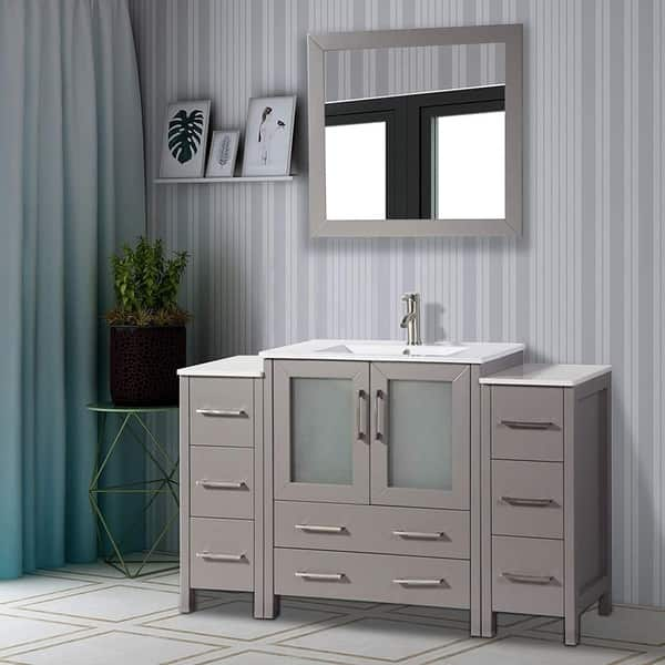 Shop Vanity Art 54 Inch Single Sink Bathroom Vanity Set 8 Drawers