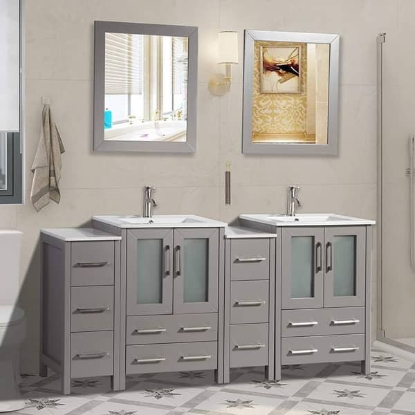Shop Vanity Art 72 Inch Double Sink Bathroom Vanity Set 10
