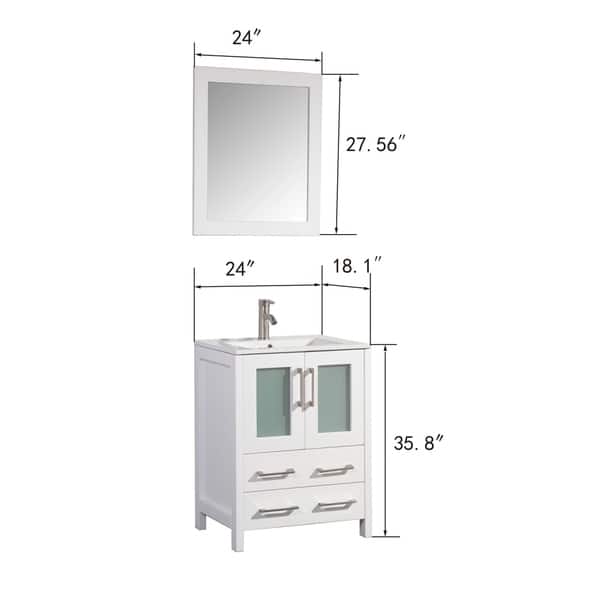 Shop Vanity Art 24 Inch Single Sink Bathroom Vanity Set 2 Drawers