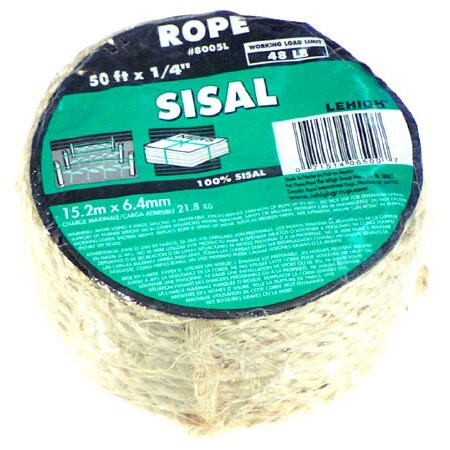 Sisal Rope, 1/4 x 100