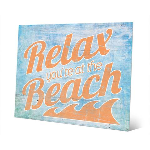 Relax at The Beach' Orange and Blue Wall Art on Aluminum