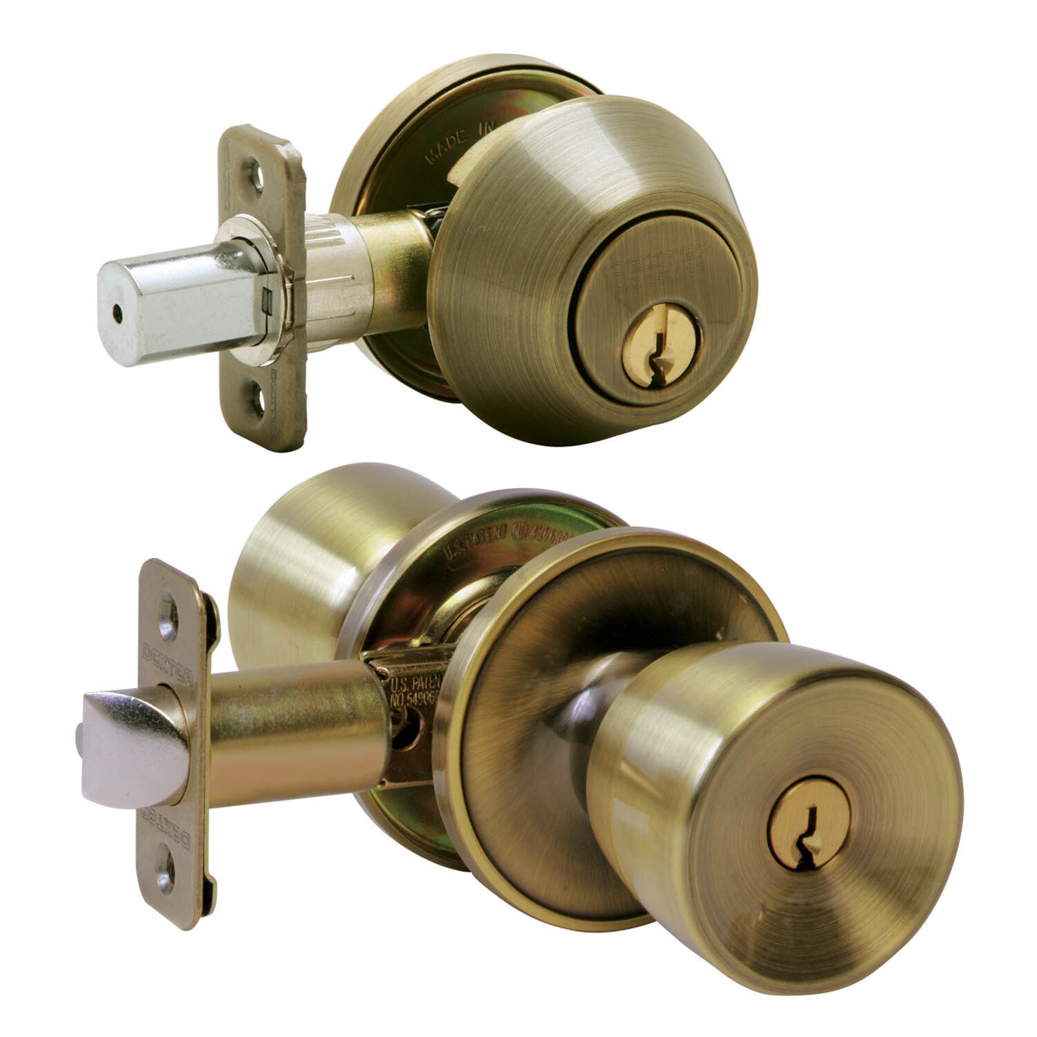 Shop Dexter By Schlage Jc60vbyr609 Antique Brass Byron Keyed Entry