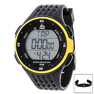 RBX Active Digital Black Heart Rate Monitor and Chest Belt