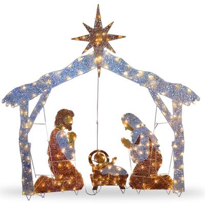 72-inch Nativity Scene with Clear Lights