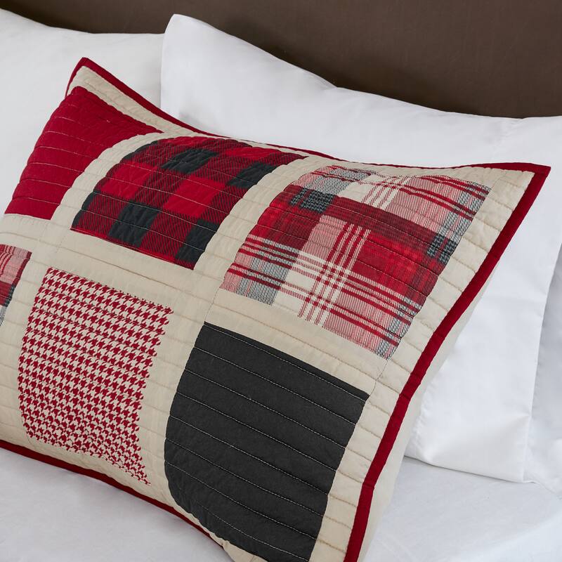 Woolrich Huntington Red 100-percent Cotton Oversized Quilt Mini Set