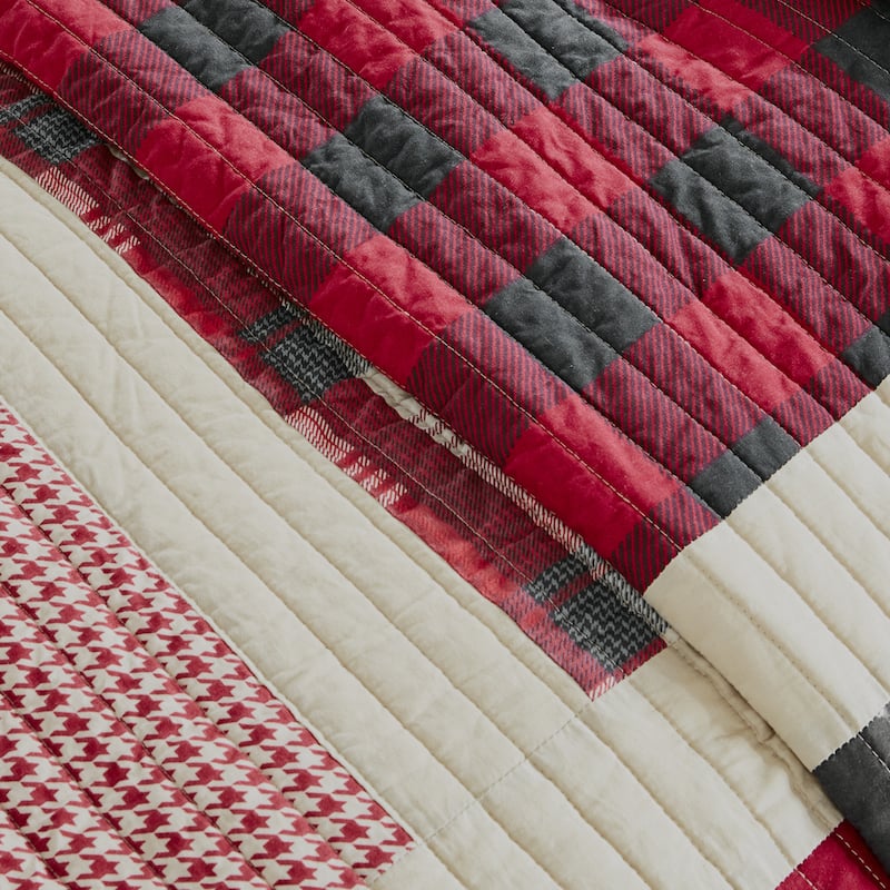 Woolrich Huntington Red 100-percent Cotton Oversized Quilt Mini Set