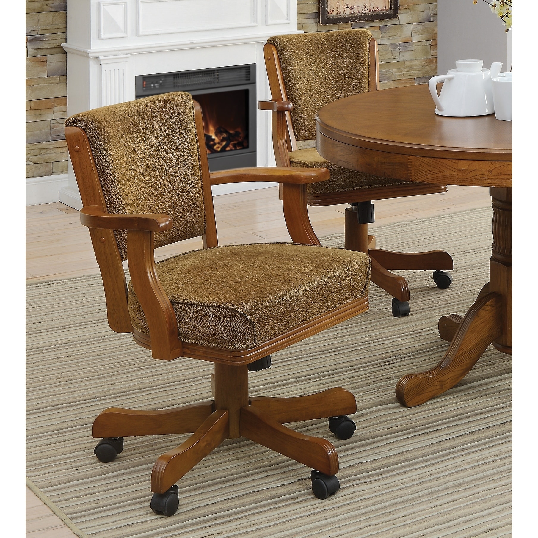 Coaster Furniture Mitchell Olive brown and Amber Upholstered Game Chair