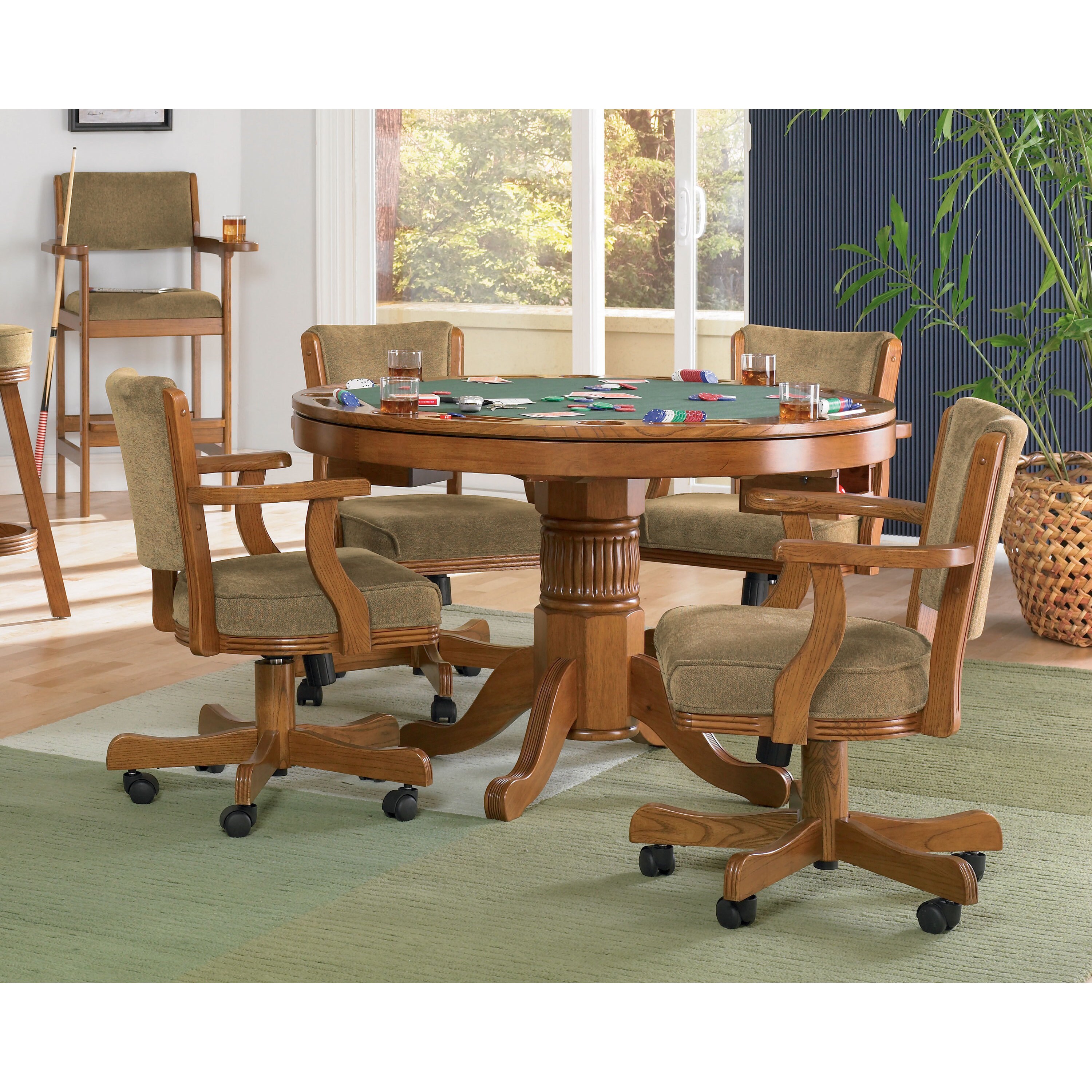 coaster company brown oak game chair