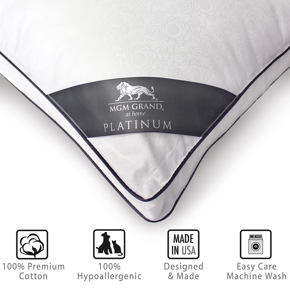 Official MGM Grand Hotel Pillow Jumbo 2 Gusset the Best Pillow for Back /& Side Sleeping MGM GRAND at home Platinum Collection Hotel Down Alternative Pillow 500 Thread Count