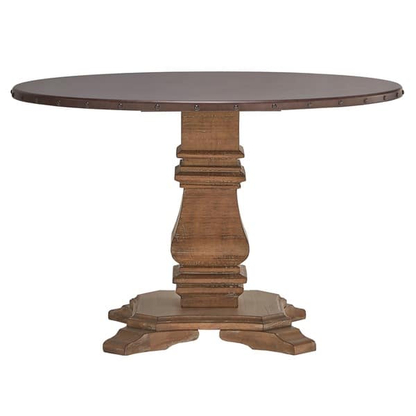 Voyager Wood And Zinc Balustrade 45 Inch Round Dining Table By Inspire Q Artisan Overstock 12611631