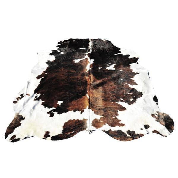 Premium White/Black/Brown 100-percent Argentinean Natural Cow Hide Rug - 5' x 7'