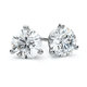 preview thumbnail 1 of 2, IGI Certified 18k White Gold 3-prong Martini Round Diamond Stud Earrings 2ctw , H-I , SI