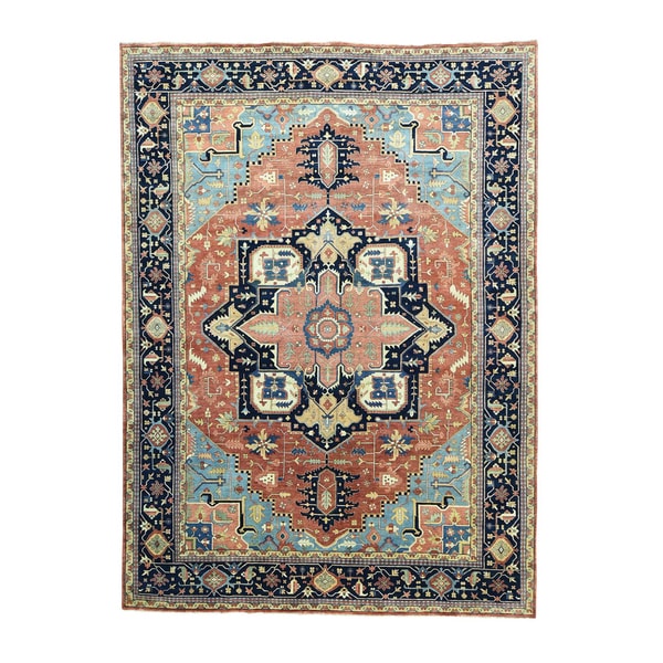 Shahbanu Rugs Serapi Heriz Recreation Red Teal Beige Black Shahbanu Rugs Serapi Heriz Recreation Red Teal Beige Black Green Ivory