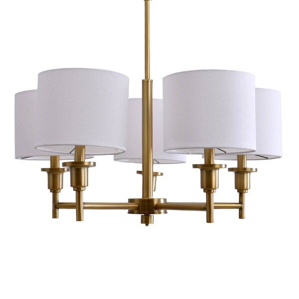 Catalina 19742-001 Bronze-plated Brass 5-light Shaded Chandelier - Bronze