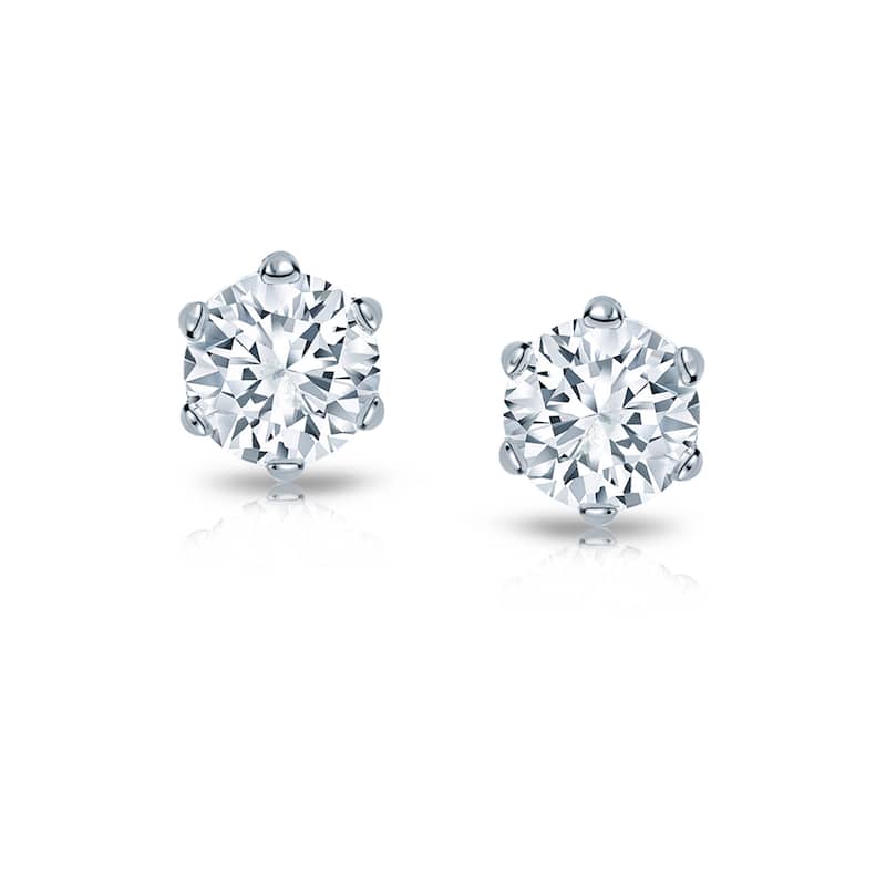 Auriya 1/2ctw Round Diamond Stud Earrings 14k Gold 6-Prong