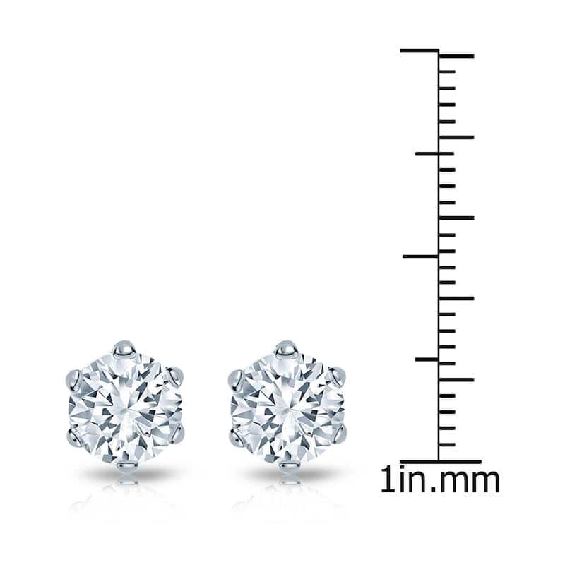 Auriya 2ctw Round Diamond Stud Earrings 14k Gold 6-Prong